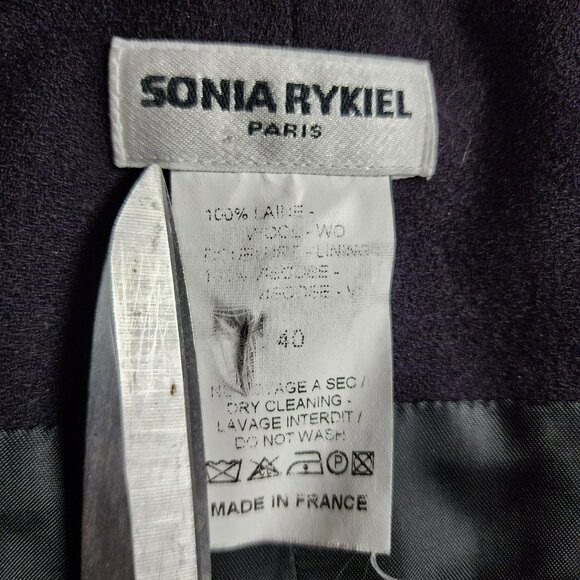 Sonia Rykiel Black Wool Skirt – Size M – Belted – Pleated – Designer Fit - Picture 2 of 5